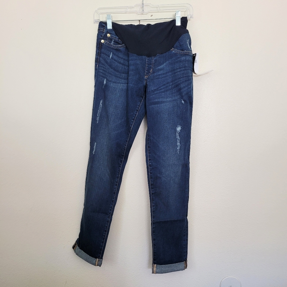 LED maternity distressed jeans 27